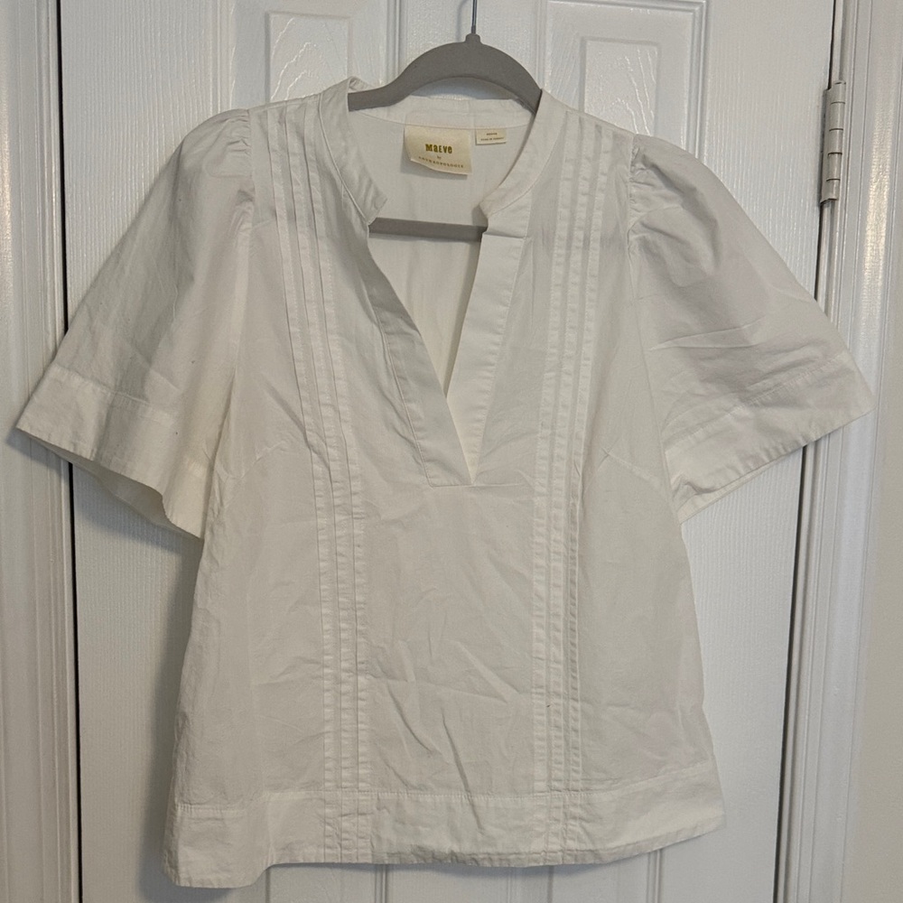 Anthropologie Maeve White Blouse